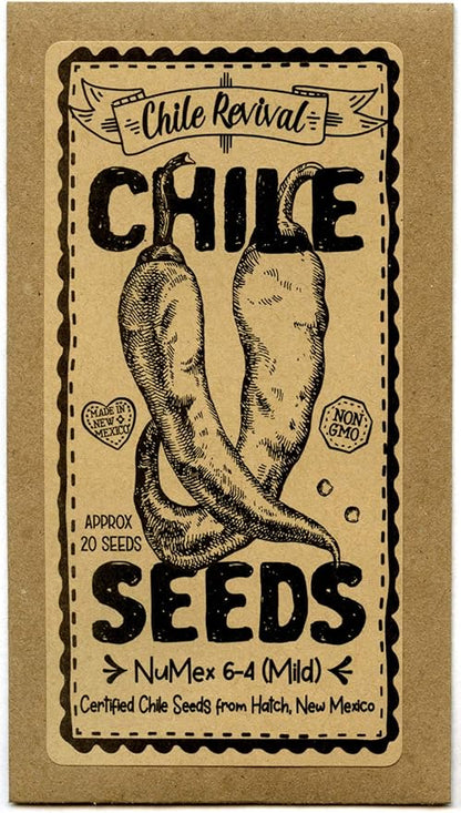 Hatch Chile Seeds from Chile Revival - Hatch Classic 3 Pack - 20 Seeds of Each 60 Total - NuMex 6-4 (Mild), Big Jim (Med-Hot), Sandia (Hot)
