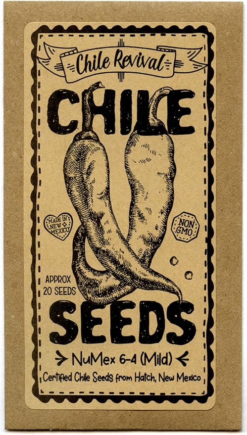 Hatch Chile Seeds from Chile Revival - Hatch Classic 3 Pack - 20 Seeds of Each 60 Total - NuMex 6-4 (Mild), Big Jim (Med-Hot), Sandia (Hot)