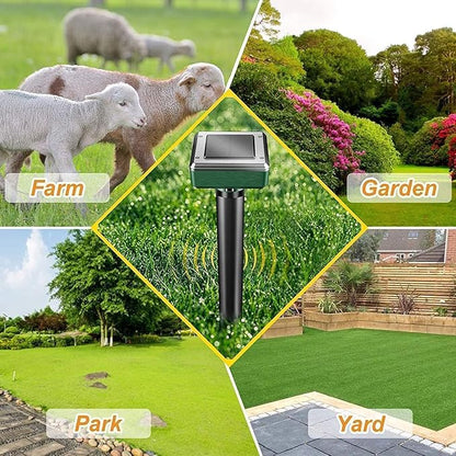 Pack of 4 Solar Mole Repellent Sonic Gopher Repellent Vole Chaser Mole Deterrent Sonic Spikes Repellent Ultrasonic Pest Control Outdoor Keep Moles Out of Yard Lawn