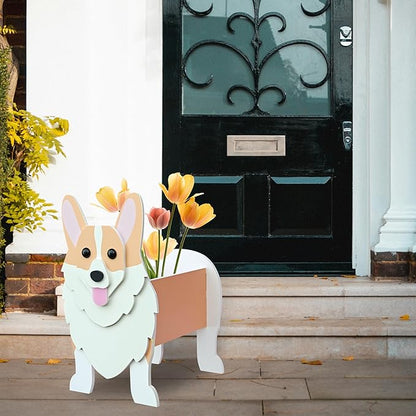 Corgi Dog Planter, Cute Animal Shape Flower Planters, Plant Pots for Indoor/Outdoor Garden Decor, Unique Gifts/Souvenirs for Pet Lovers