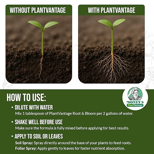 PlantVantage Root & Bloom Liquid Fertilizer - Concentrated Liquid Plant Fertilizer for Strong Roots & Bigger Blooms, Plant Food for Trees, Flowers & Vegetables, Soil or Foliar Application, 1 Gallon