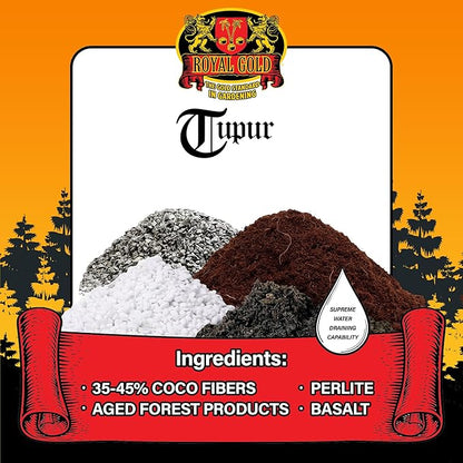Royal Gold Tupur Mix Quick Draining Soilless Growing Medium, 1.76 Cubic Foot - for Constant Plant Feeding, and Healthy Root Growth, Use in Hydroponics or Container Gardening