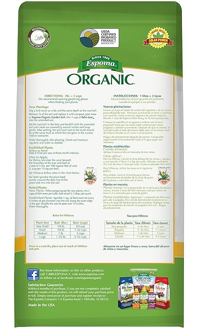 Espoma Organic Palm-Tone 4-1-5 Natural & Organic Plant Food; 4 lb. Bag; Organic Fertilizer for Palm, Hibiscus, & Tropical Plants - Pack of 3