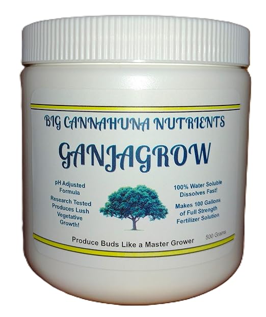 Big Cannahuna Nutrients Ganjagrow - Fertilizer for Vegetative Growth in Plants, 500 Grams