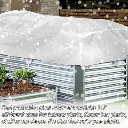 Rectangular Plant Cover Frost Big Size for 8×4×2FT Non Woven Fabric Garden Bed Cover with Zip Drawstring for Winter Cover Protection，Raised Beds Protect Plant Vegetable from Winter Frost