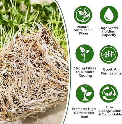 9Set Microgreens Growing Mat with Tray, Microgreen Growing Kit 10″×10″ Wheatgrass Seed Sprouting Starter Mat Hemp Fiber Grow Hydroponic Jute Pad Indoor Organic Production for Germination Sprouts(G)