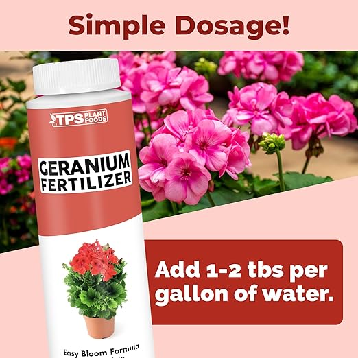 Geranium Fertilizer, Complete Grow and Flowering Liquid Geranium Plant Food, 8 oz (250mL)