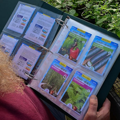 Seeds of Life - Seed Storage Organizer Binder – Compact Seed Packet Organizer with 50 Sheets Holding 200 Seed Envelopes, Complete Seed Saving Binder Kit for Gardeners