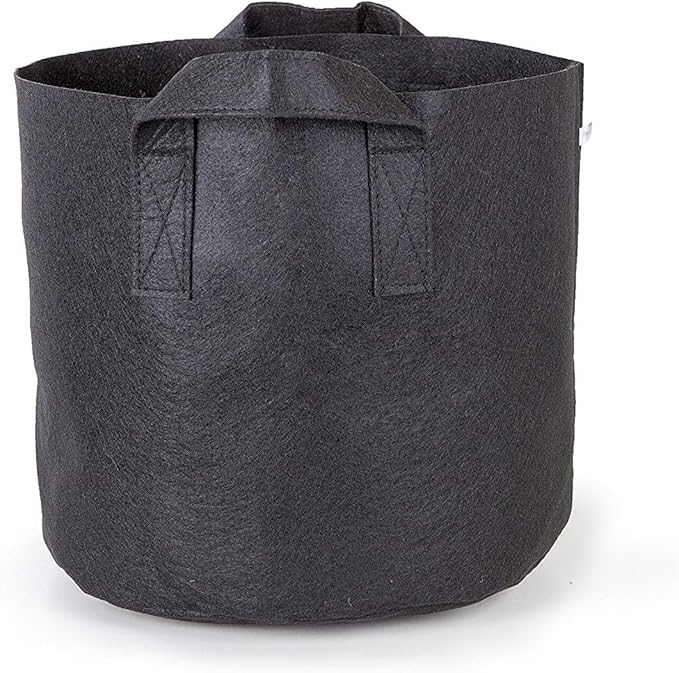247Garden 5-Pack 10-Gallon Aeration Fabric Pot/Plant Grow Bag w/Handles (260 GSM, Black, 13H x 15D)