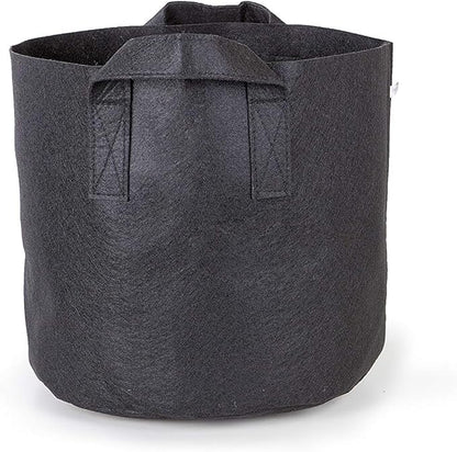 247Garden 5-Pack 10-Gallon Aeration Fabric Pot/Plant Grow Bag w/Handles (260 GSM, Black, 13H x 15D)