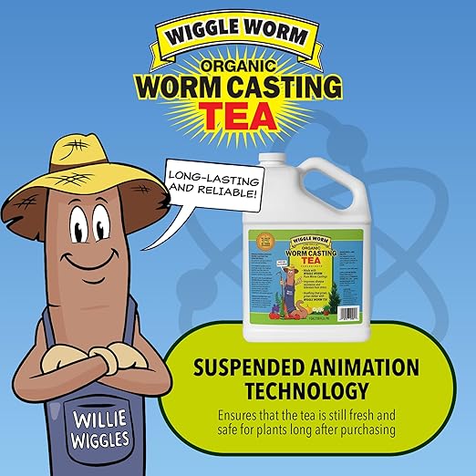 Pure Worm Castings Tea, 1 Gallon - Organic Liquid Fertilizer and Soil Amendment Concentrate for Indoor and Outdoor Plants