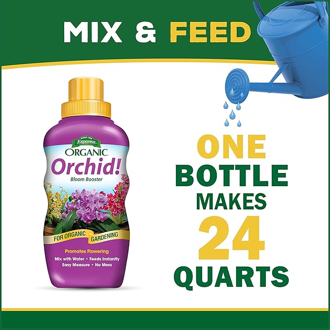 Espoma Organic Orchid! 8-Ounce Concentrated Plant Food – Plant Fertilizer and Bloom Booster for All Orchids and Bromeliads. Ideal for Phalaenopsis, Dendrobium, and Other Types of Orchids - 4 Pack
