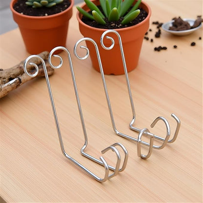 20 Pcs Silver 20cm Plant Label Hooks Garden Markers Stake Holder Plant Label Hanger Plant Sign Stake Rustproof Deformed Garden Plant Sign Hooks Hanging Rods for Flower Planter
