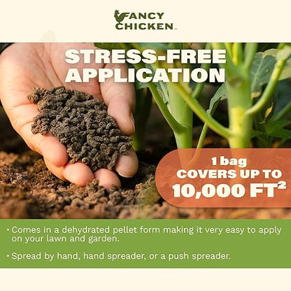 40lb All-Purpose Organic Lawn & Garden Food, 100% Dried Pelleted Poultry Manure Fertilizer (Covers up to 10,000 sq ft)