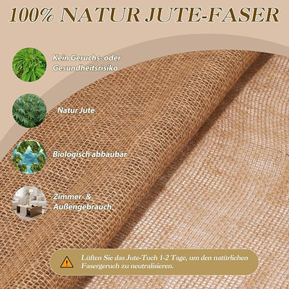 60" x60 Feet Premium Natural Burlap Fabric Roll – Multipurpose for Gardening, Weddings, Crafts & Holiday Decor – Wedding Aisle Runner, Halloween/Christmas Burlap, Weed Barrier & More