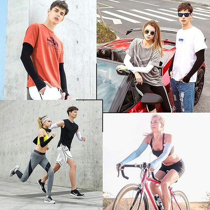 beister 3/6 Pairs UV Cooling Arm Sleeves Sun Protection Unisex for Sports, Cycling, Golf, Running