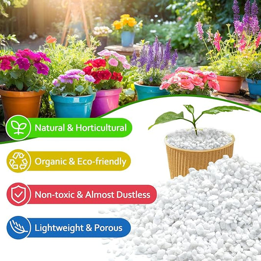Halatool Soil Amendment 15QT Perlite for Plants Gardening Indoor Natural Potting Soil Mix Additive for Holding Moisture Aeration Drainage