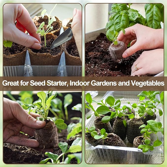 Legigo 100 Pcs 40mm Seed Starter Peat Pellets Pods for Seedlings- Compressed Seed Starting Pellets Seed Starter Pods Plugs Soil Peat Pods for Starting Seeds, Garden Planting Herb Flower Vegetables