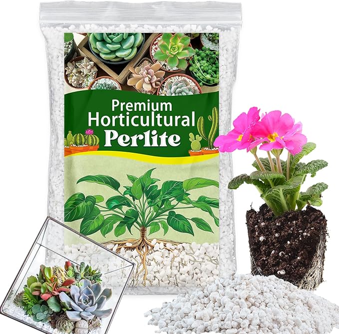 Organic Horticultural Perlite,Natural Perlite Improved Drainage, Ventilation & Root Growth,Perlite Conditioner Potting Mix for Orchids,Succulents,Indoor & Outdoor Plant and Gardening-2QT