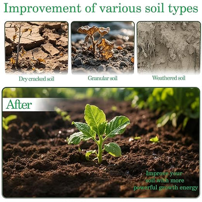 Premium Biochar Soil Conditioner 19.4oz, Soil Activator for Plants, Organic Bone Meal Fertilizer for Potted Seedling Composting, Humic Acid for Lawn for Houseplants, Gardens, Lawns