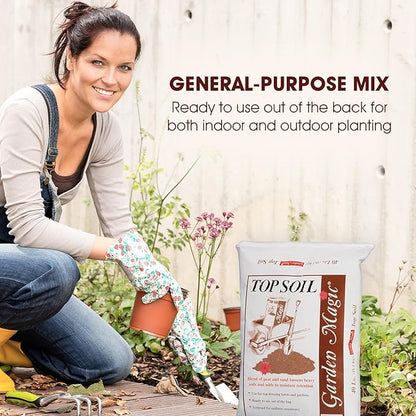 Michigan Peat 40 Pound Bag Garden Magic Organic Planting Potting Top Soil Blend Mix for Indoor and Outdoor Gardening and Landscapes, White, 60 Pack