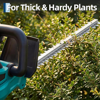 Garvee 22.4'' Hedge Trimmer Cordless, Shrub Trimmer Electric Handheld Bush Clipper 3000RPM, Brushless Motor Double-Sided Dual Action Blades, 2/3'' Blade Gap, 2 * 2.0Batteries & Charger