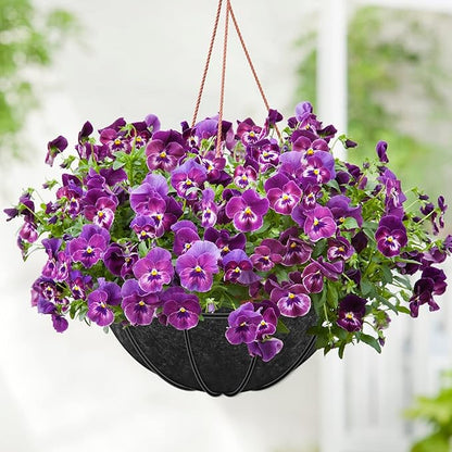 Riare 8 Pack 12 Inch Round Fabric Planter Basket Liner- Hanging Basket Liners Replacement Coco Fiber Liner Alternative for Hanging Basket Flowers (Prevent Birds from Nesting)