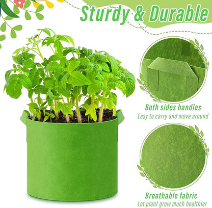 24 Pcs Multicolor Plant Grow Bags Large Grow Bags Fabric Planter Thickened Non Woven Fabric Pots with Handles for Indoor Outdoor Garden Planting Seeds Flower, 6 Colors (5 Gallon)