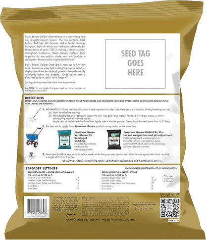 Jonathan Green (10769) Black Beauty Golden State California Grass Seed (Made for California) - Cool Season Lawn Seed (1 lb)