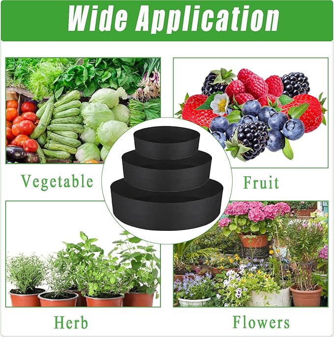 3 Tiered Strawberry Planter, Fabric Raised Garden Bed Non-Woven Laddered Planter Bag 8 Inch Deep Round Felt Planting Container for Growing Vegetables Herb Plant (3 Tiered)