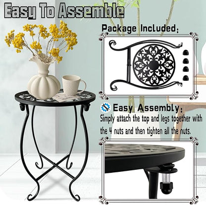 Plant Stand Indoor Outdoor, Metal Plant Stand for Indoor Plants Iron Art Flower Pot Holder Stand Decoration Shelf Racks for Single Planter Use in Garden Patio Corner 1 Pack