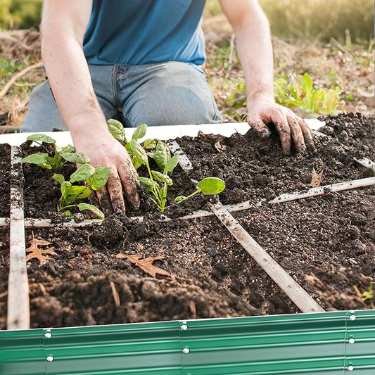 Galvanized Raised Garden Bed for Gardening, 4x4x1ft Large Square Metal Planter Boxes Outdoor for Vegetable,Flower,Herb,Modular Above Ground Growing Container,Green,Easy Assembly