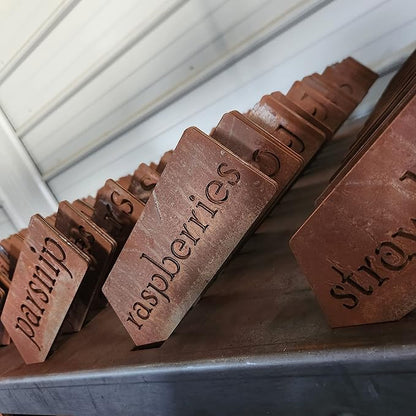 Planter Size Small Metal Garden Plant Vegetable Flower or Herb Markers 13.5 Inches Tall (thyme, Raw, Unfinished Steel)