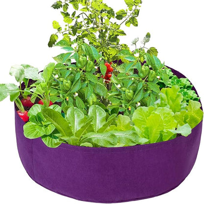 Round Raised Garden Bed, Plant Grow Bag Bed Felt Fabric Planting Planter Purple Planter, Veg Pot for Herb Flower Vegetable Plants XC771A61-9278-1752351061 15Gallon