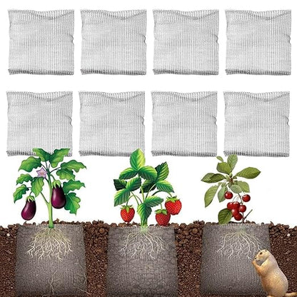 8 Pack Root Guard 3 Gallon Gopher and Vole Wire Speed Baskets Plant Root Protector Stainless Steel Wire Baskets Anti Gopher Baskets for Plant Root Protection