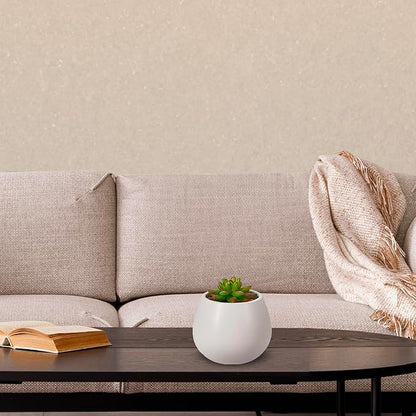 Kate Sleek Matte White Plant Pot Indoor, 5 Inch Pot for Plants, Lightweight, Minimal Style, Tabletop Decorative Garden Pot at Living Room, Work Desk, Ceramic Planter for Indoor Plants, Faux Flower