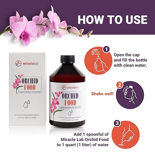 Liquid Orchid Fertilizer - Special Formula with Natural Organic Ingredients (3.4 oz)