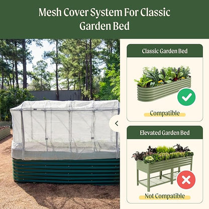 Vego garden Cover System for 4.0' x 8.0' (10 in 1) Garden Bed (Garden beds not Included)