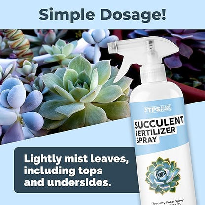 Succulent Fertilizer Spray, Gentle Foliar Feeding for Healthy Leaves and Plants, Liquid Fertilizer by TPS Plant Foods, 16oz (475ml)