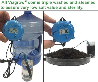 Viagrow® 650 g (1.4 lb.) Compressed Coconut Coir Premium Grow Media (3-Packs) / A Product of The Harvest Company™