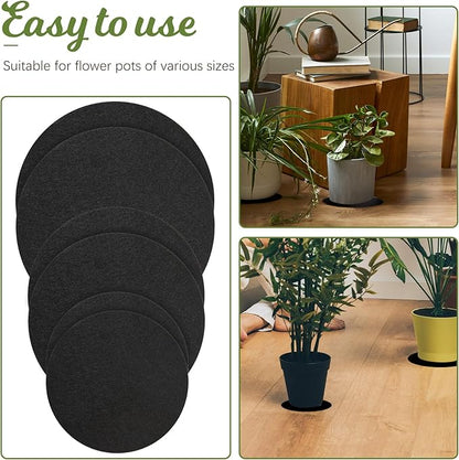Plant Saucers for Indoors, 6PCS Round Felt Plant Mat Reversible Fabric Coaster Mat Absorbent Waterproof Plant Pot Saucers for Gardening, Indoor and Outdoor Pots, DIY Craft Supplies(4”, 6”, 8”)