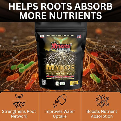 Xtreme Gardening Mykos 2.2 lb – Mycorrhizal Fungi Root Stimulator for Plants – Organic Root Booster for Stronger Roots, Bigger Growth & Higher Yields – Mycorrhizae for Vegetables, Flowers & Trees