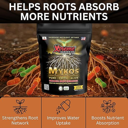 Xtreme Gardening Mykos 1 lb – Mycorrhizal Fungi Root Stimulator for Plants – Organic Root Booster for Stronger Roots, Bigger Growth & Higher Yields – Mycorrhizae for Vegetables, Flowers & Trees