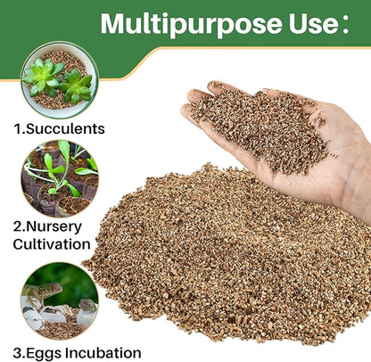 Sukh 14.6OZ Vermiculite - Organic Vermiculite for Gardening Plants Fine Horticultural Soil Amendments Bulk Additive Perfect Potted and Garden Professional Grade 3-6mm