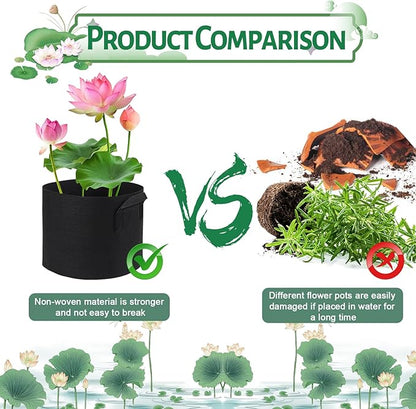 10 Pack Lily Plant Pots for Pond, Aquatic Pond Planter for Pond Reusable Pond Plant Basket Grow Bags for Pond, Aquatic Plants, Potato, Carrot, Onion, Flower
