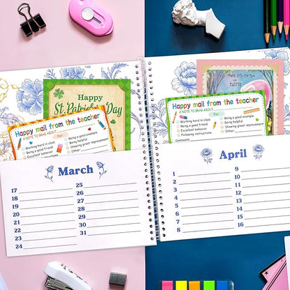 Ceiba Tree Greeting Card Organizer Floral Month by Month Cards Keeper Book with 24 Pockets for Birthday Reminders