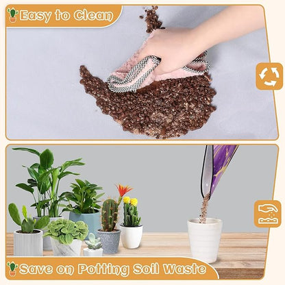 Large Repotting Mat for Indoor Plant 39.4"x39.4" Marble Soil Change Mat Waterproof Planting Tray Foldable Succulent Potting Mat Gardening Gifts for Women Men Plant Lovers