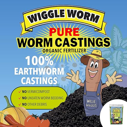 Fertilizer Combo Pack – 30lb Pure Worm Castings Fertilizer and Soil Amendment and 8oz Worm Casting Tea Concentrate for Indoor and Outdoor Gardening