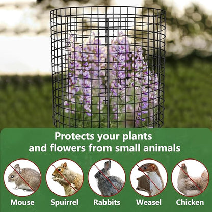 6 Pack Plant Protector from Animals, KWISAMR 13.5" Dia x 14" H Pre-Bent Wire Plant Protectors, Metal Plant Cages for Outdoor Plants Plant Cage & Supports Keep Animal Out Garden