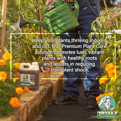PlantVantage Premium Indoor/Outdoor Plant Food - NPK Fertilizer (4-15-12) with Zinc and Iron for House Plant, Trees and Vegetables - Indoor and Outdoor Plant Liquid Fertilizer - Easy Root Feed - 32oz